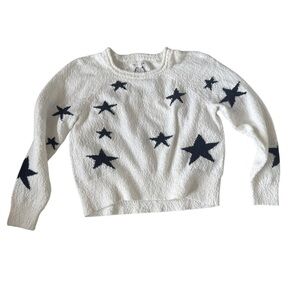 Lou & Grey White Sweater with Navy Star Motif